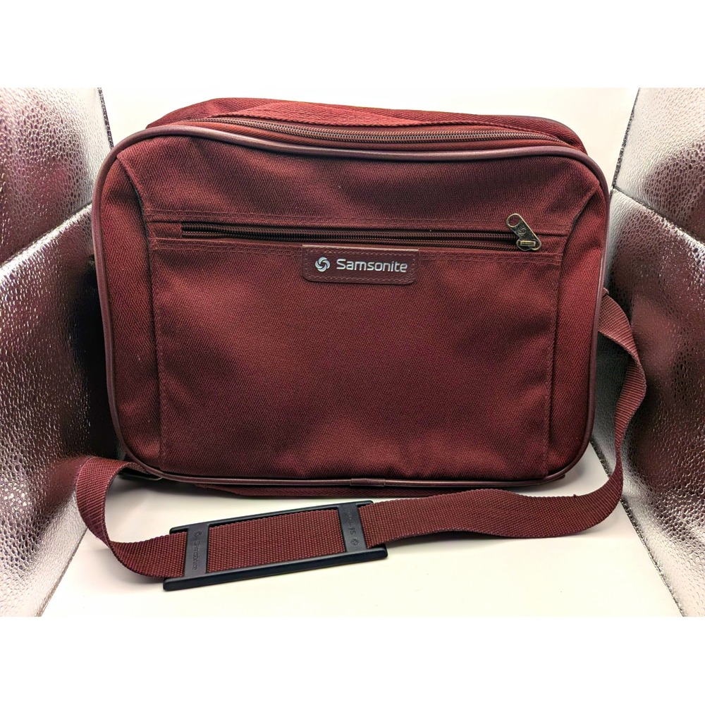 Samsonite Easy Going Brown Nylon Overnight Bag Soft Zip-Around Adjustable Strap